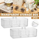 2PCS Multi-Function Plastic Storage Boxes with Lids Transparent for Home Use