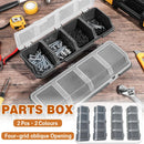 4-Grid Parts Storage Box Plastic Electronic Hardware Accessory Case with Lid ﻿ - Grey