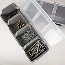 4-Grid Parts Storage Box Plastic Electronic Hardware Accessory Case with Lid ﻿ - Grey