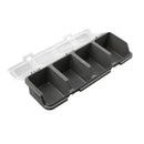4-Grid Parts Storage Box Plastic Electronic Hardware Accessory Case with Lid ﻿ - Grey
