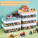 3Layer Storage Box Large Capacity Toy Organizer Building Block Storage Container - Green