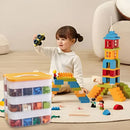 3Layer Storage Box Large Capacity Toy Organizer Building Block Storage Container - Green