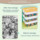 3Layer Storage Box Large Capacity Toy Organizer Building Block Storage Container - Yellow