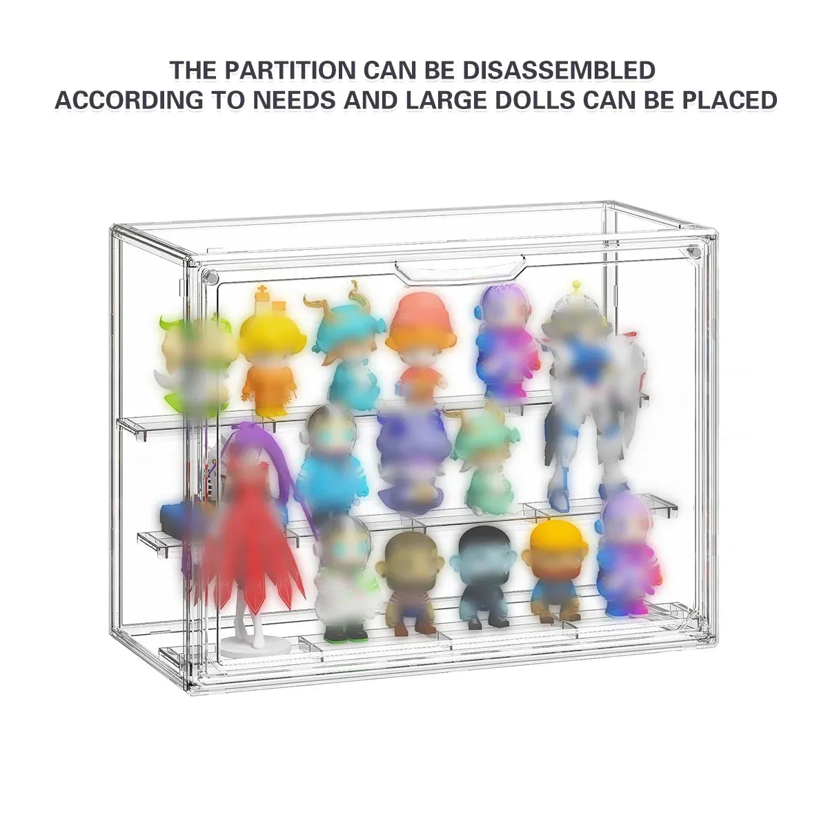 Dustproof Transparent PET Figure Display Box 3 Tier Detachable for Collection
