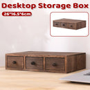 Wooden Riser With Drawer Desktop Storage Shelf Organizer For Office Supplies