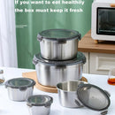Stainless Steel Box Set 4pcs Sealed Lunch Food Container Refrigerator Use