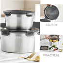 Stainless Steel Box Set 4pcs Sealed Lunch Food Container Refrigerator Use
