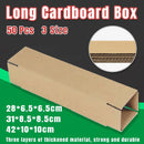 50pcs Long Strip Carton Flat Square Durable Shipping Boxes for Packaging Storage - 10cm x 10cm x 42cm