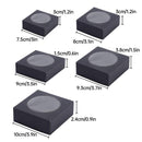 50PCS Handmade Soap Paper Box Round Window Kraft Black White Candy Biscuit Box - Khaki-50pcs 7.5*7.5*3CM