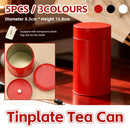 5PCS Tinplate Tea Tins Airtight Storage Container for Coffee Tea Sugar