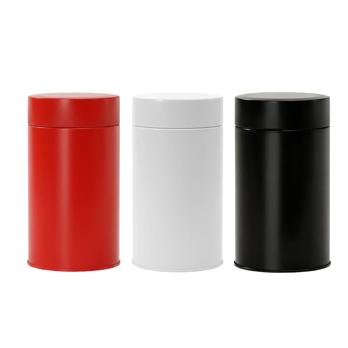 5 Piece Airtight Tea and Coffee Tin Set - White