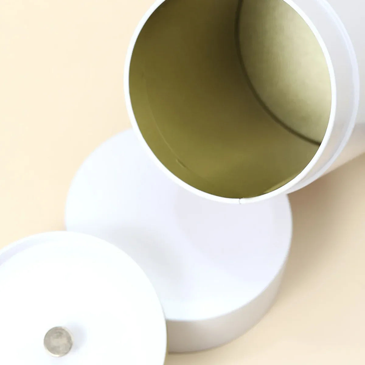 5 Piece Airtight Tea and Coffee Tin Set - White