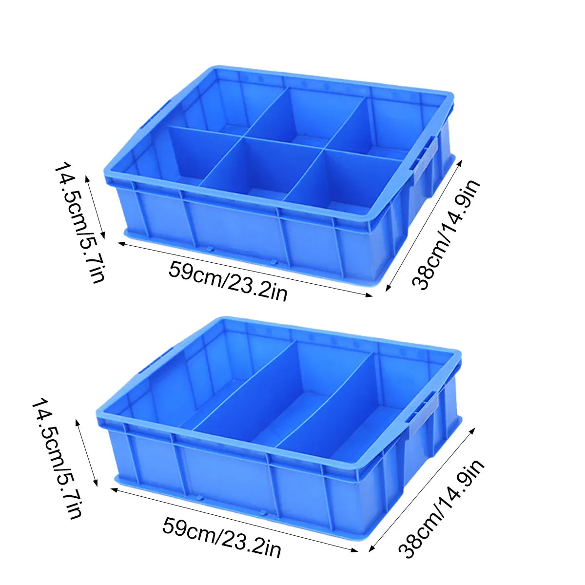 Thickened Plastic Storage Box 3/6 Compartments Storage Box for Hardware Tools - 6Compartment