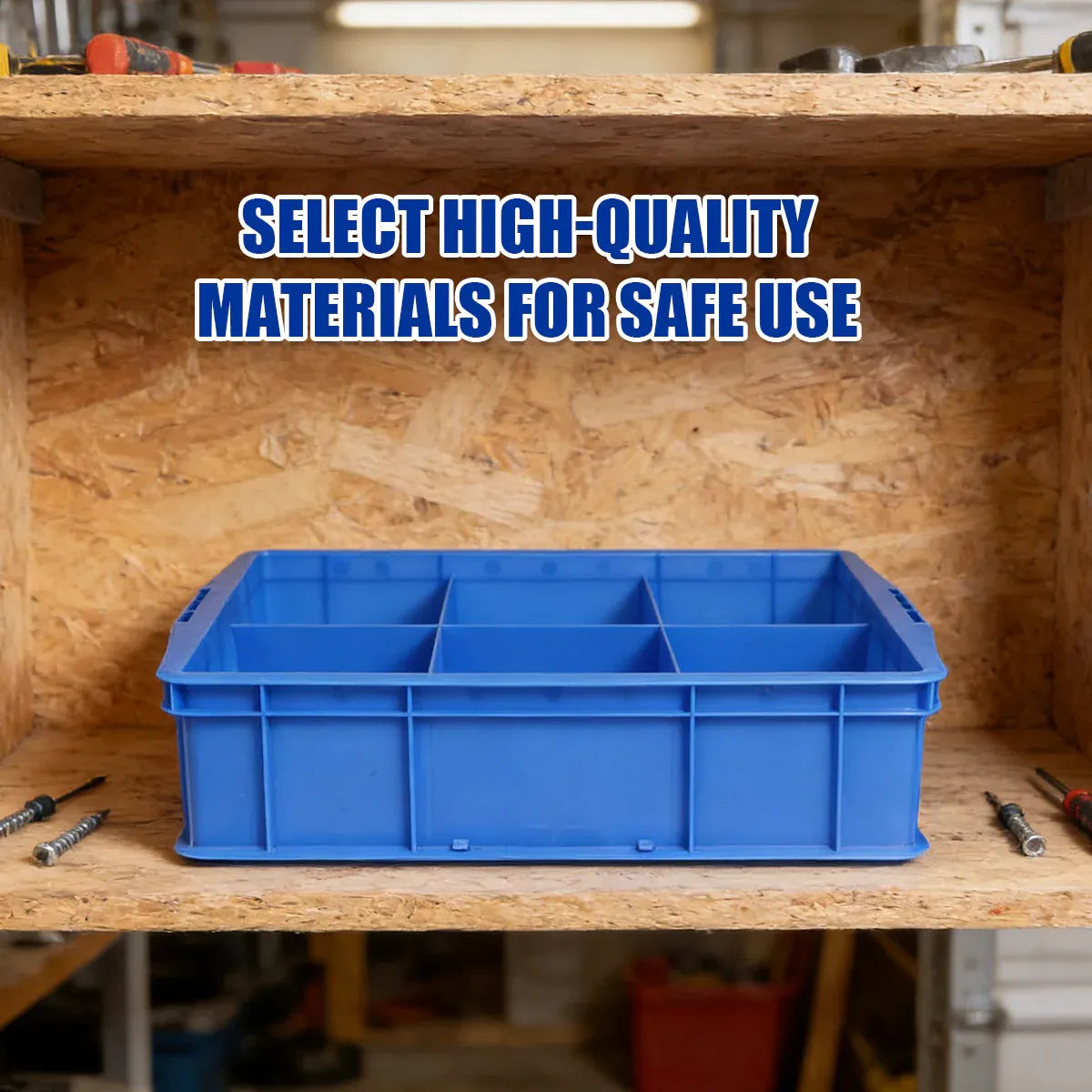 Thickened Plastic Storage Box 3/6 Compartments Storage Box for Hardware Tools - 6Compartment