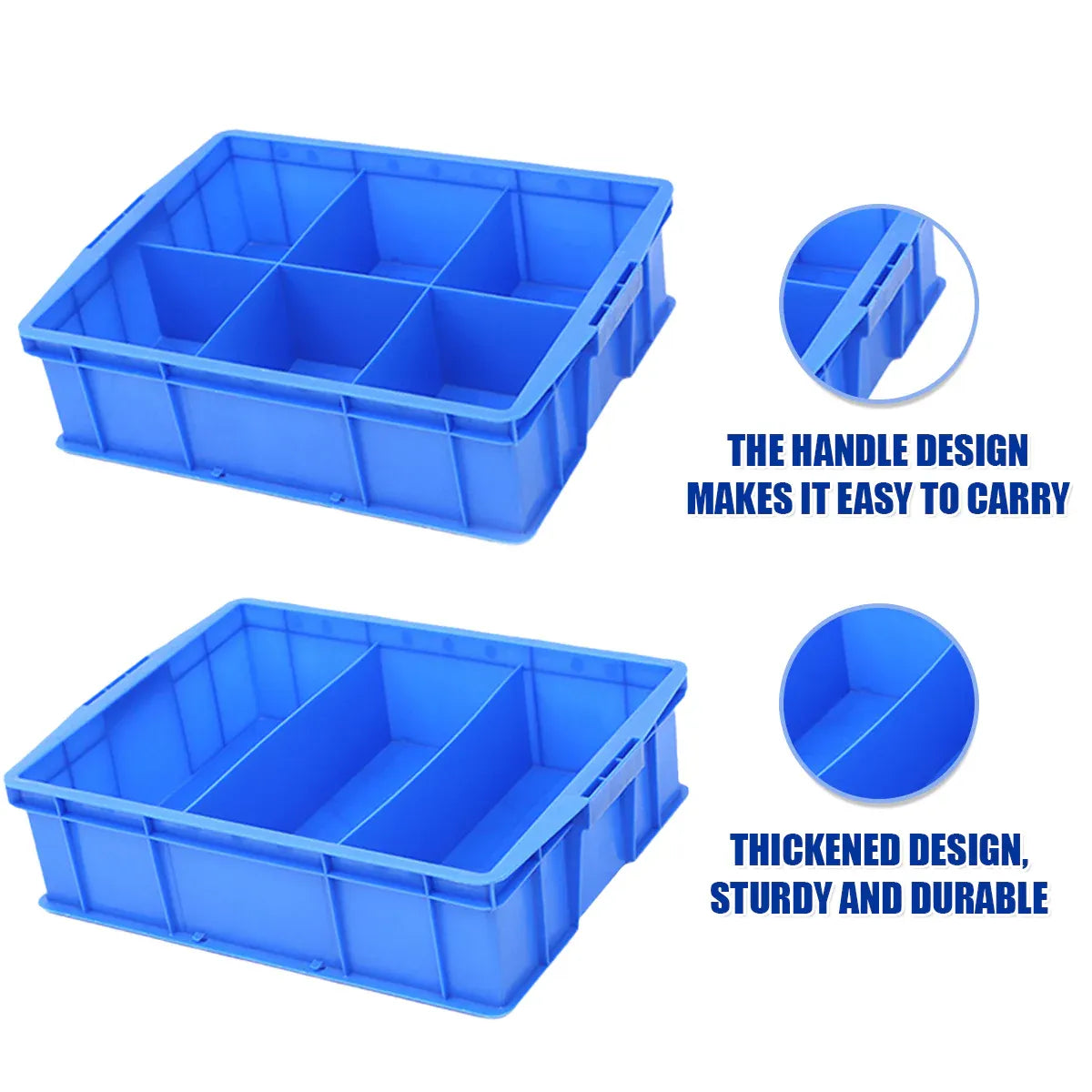Thickened Plastic Storage Box 3/6 Compartments Storage Box for Hardware Tools - 6Compartment