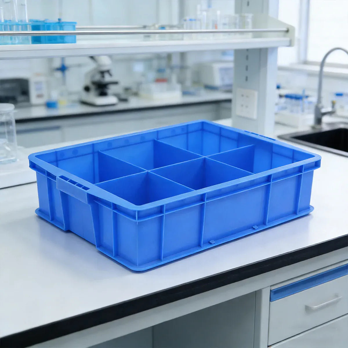 Thickened Plastic Storage Box 3/6 Compartments Storage Box for Hardware Tools - 6Compartment