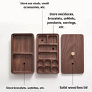 Wooden Jewelry Organizer Box Double Layer Dustproof Storage Case For Bracelet