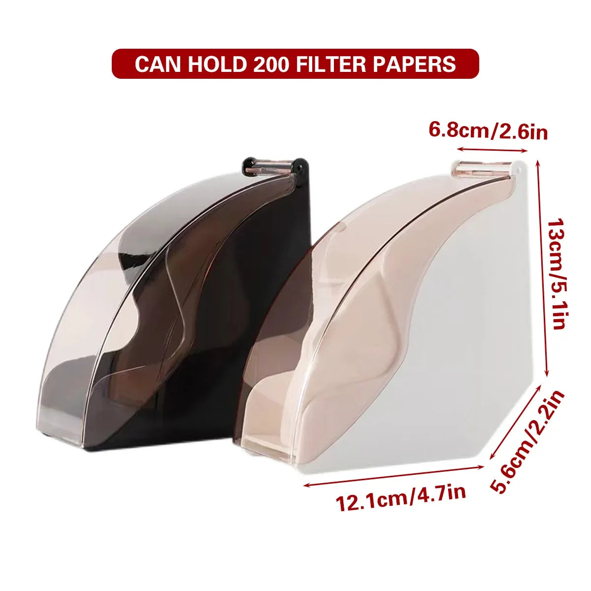 Fan Shaped Coffee Filter Storage Dustproof Box Easy To Access For Cafe Kitchen - Black