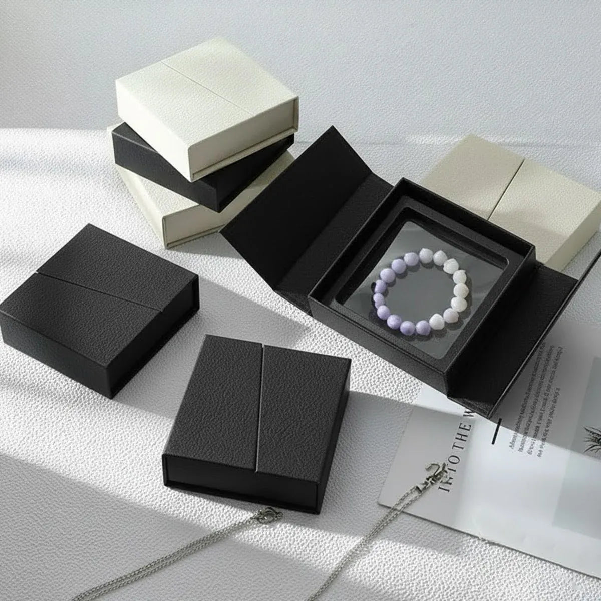 5 Pack Jewellery Gift Box With Insert Necklace Ring Earring Storage Box - 11.5x11.5x4.5cm
