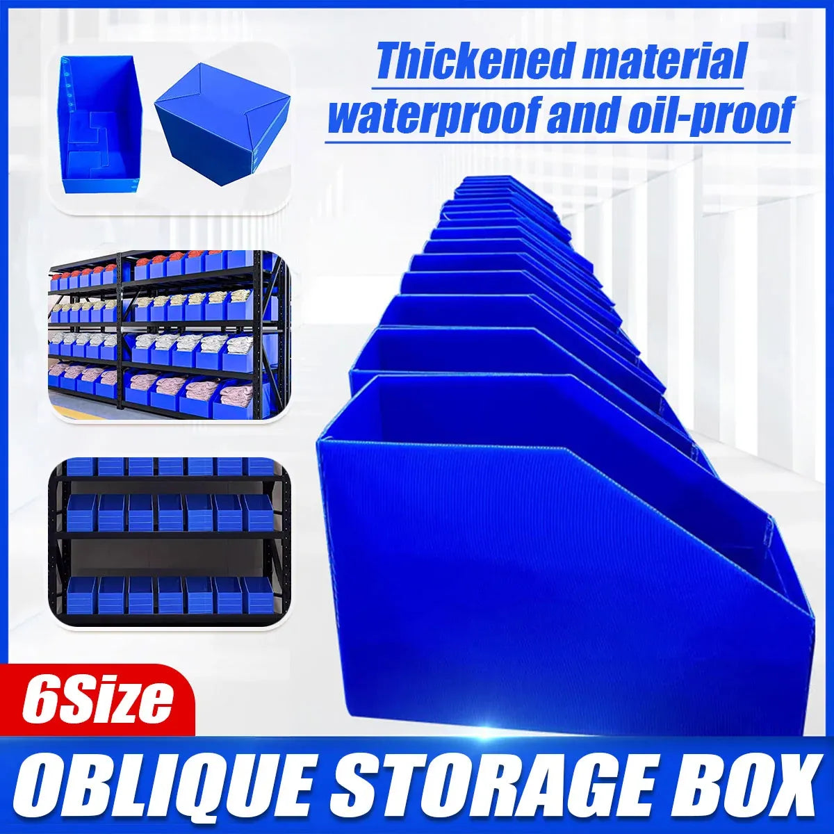 Plastic Storage Box Set 6Size Clear Hard Case Miter Tool Parts Display Organiser - 30x20x30cm