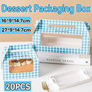 20PCS Handheld Dessert Packaging Boxes with Window for Cakes Cookies - 16 x 9 x 14.7cm