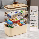 Household Medicine Box 3 Layer Plastic Portable First Aid Storage Organizer Case