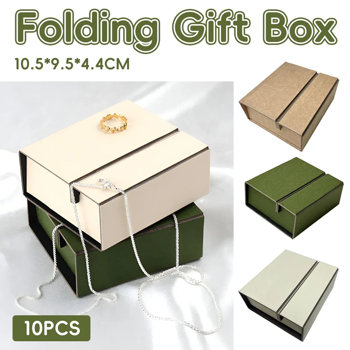 10PCS Folding Gift Boxes 3Colours for Birthday Wedding Party Durable Decorative - Green