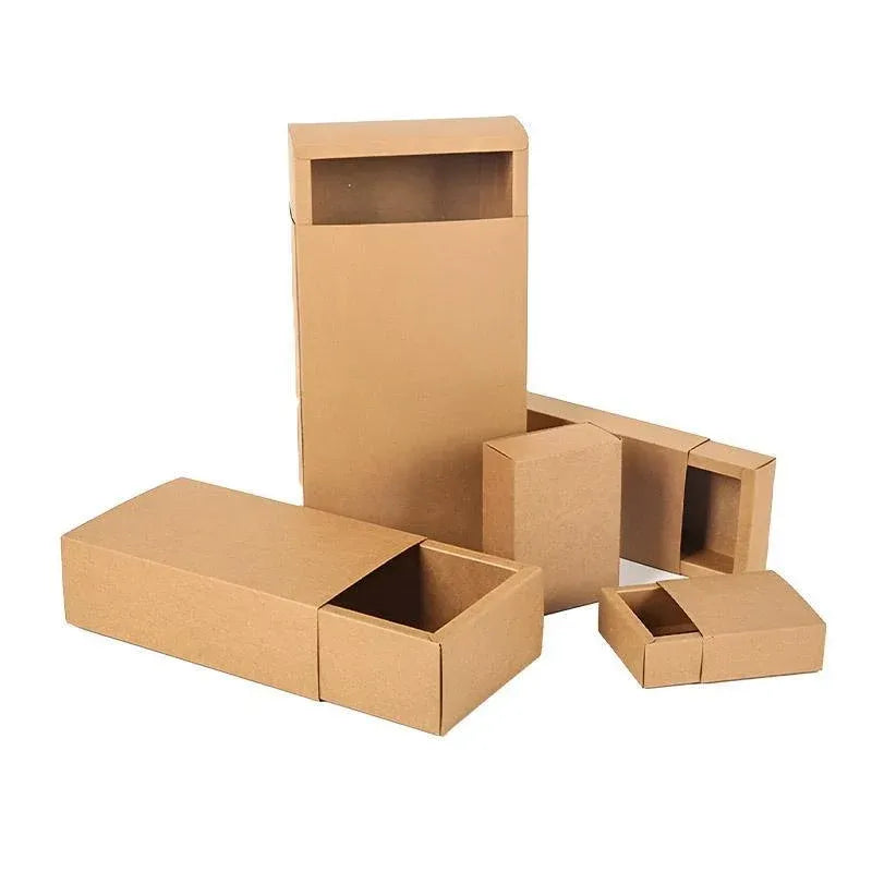 Kraft Paper Drawer Box Packaging Gift Storage Organiser Small Kraft Boxes - 20.5x15.5x4cm