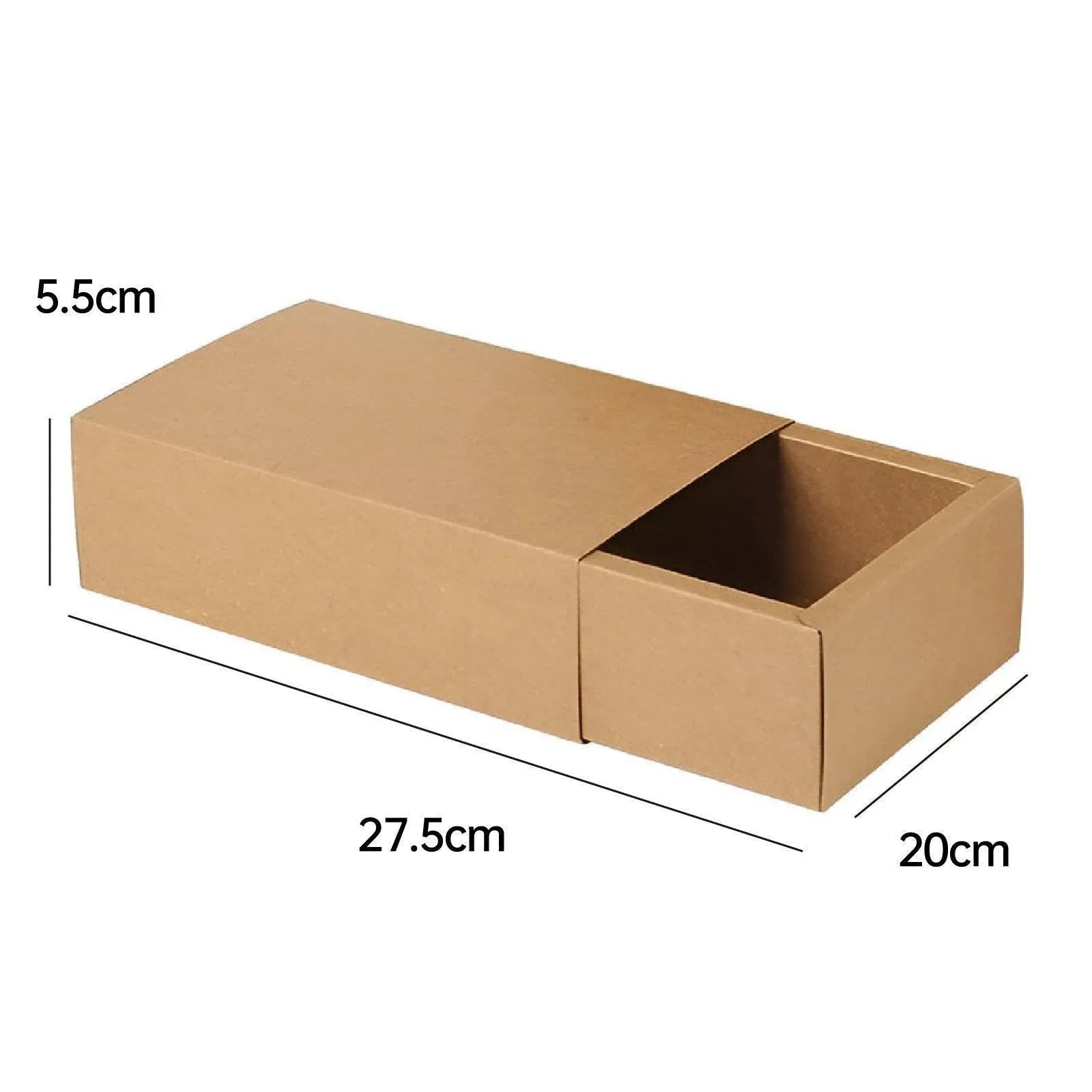 Kraft Paper Drawer Box Packaging Gift Storage Organiser Small Kraft Boxes - 20.5x15.5x4cm