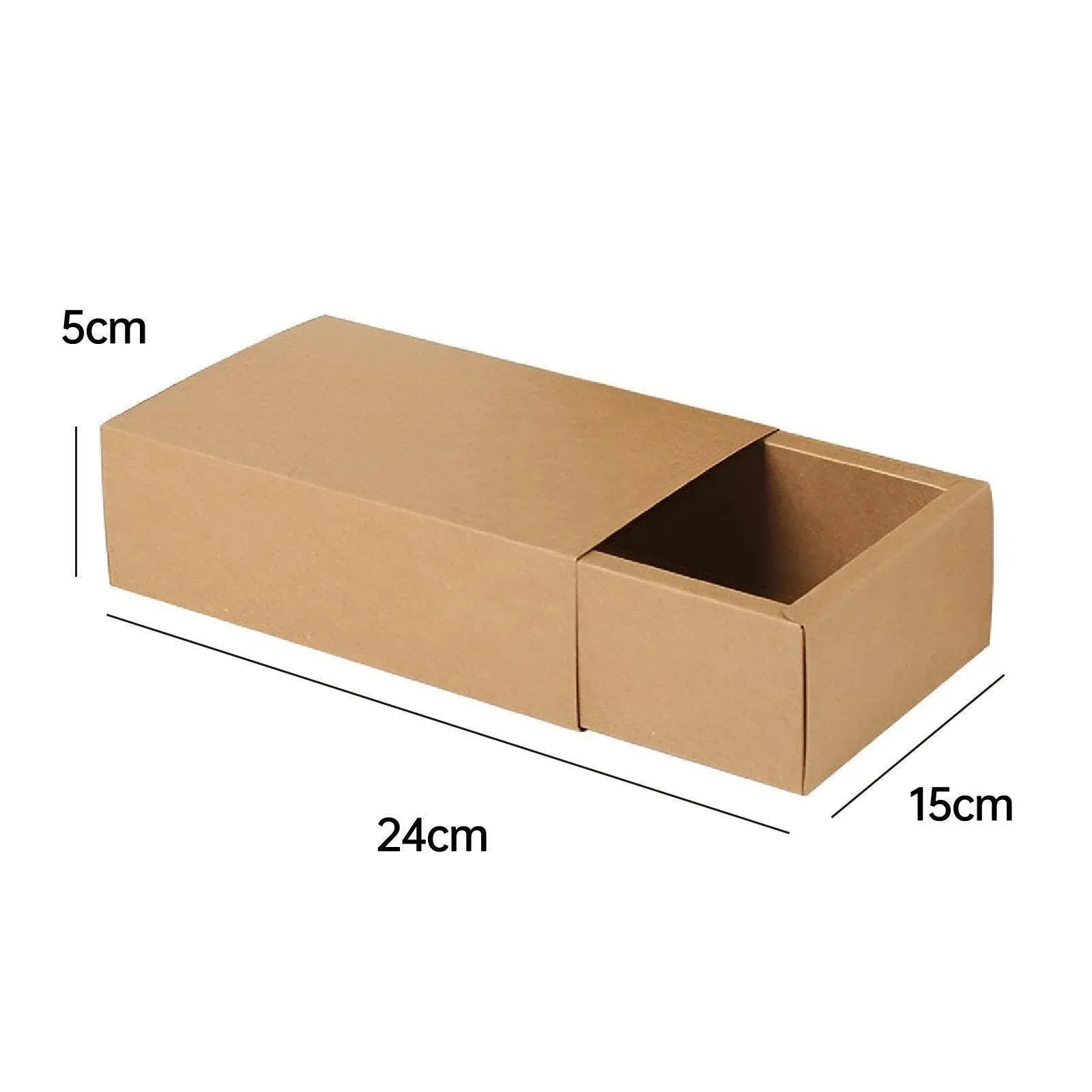 Kraft Paper Drawer Box Packaging Gift Storage Organiser Small Kraft Boxes - 20.5x15.5x4cm