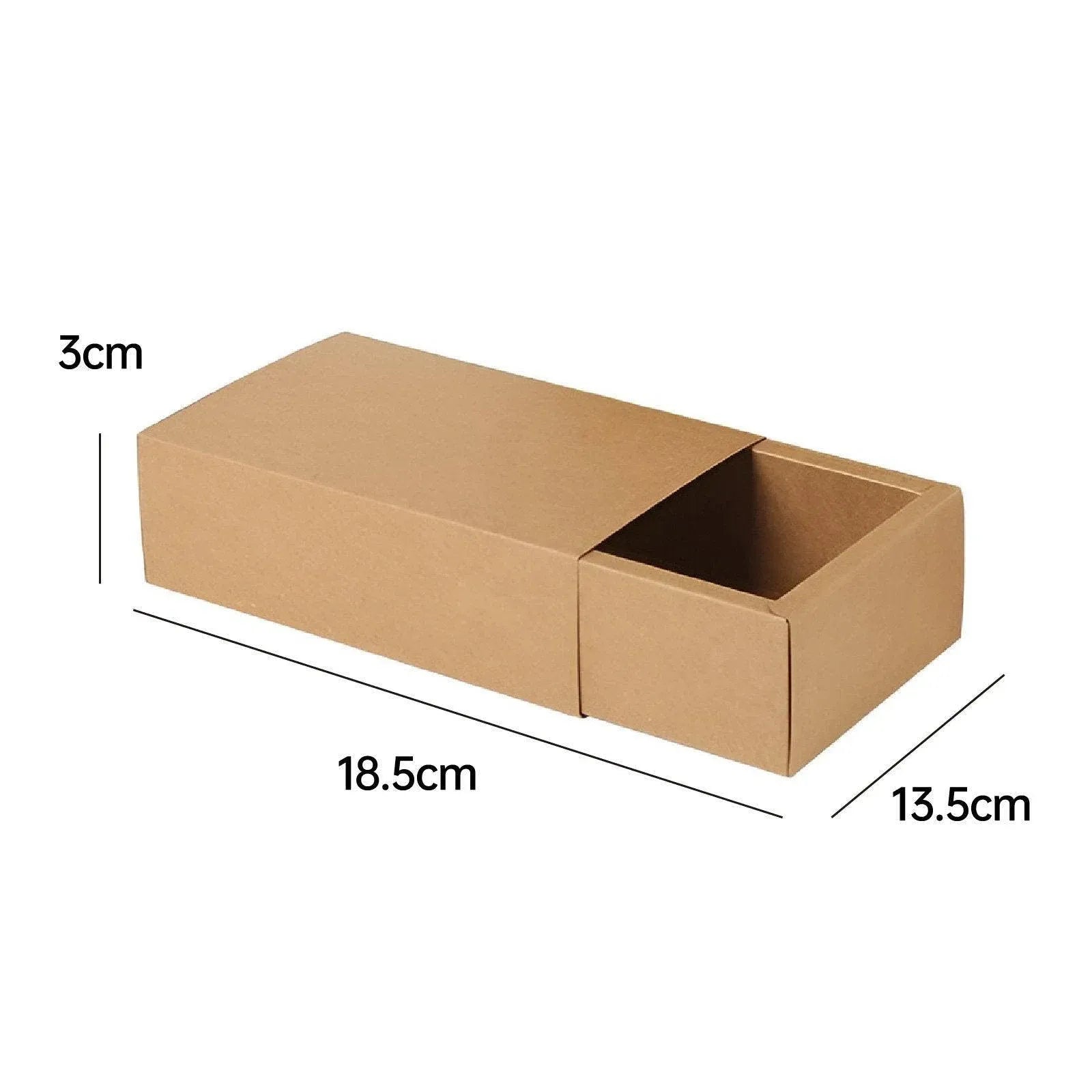 Kraft Paper Drawer Box Packaging Gift Storage Organiser Small Kraft Boxes - 27.5x20x5.5cm