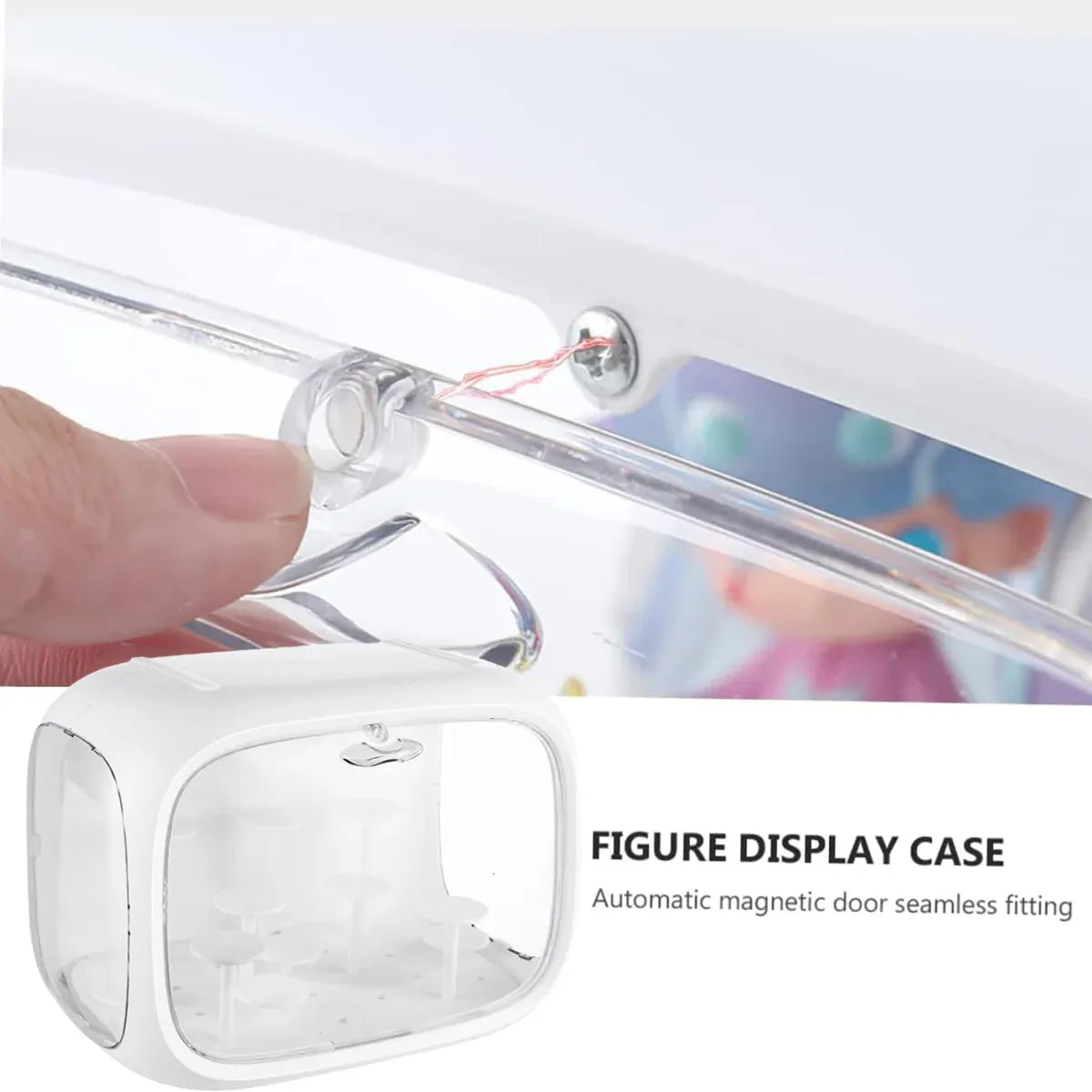 Doll Storage Box Display Rack Space Capsule For Doll Collection Organization - Cream White