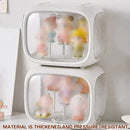 Doll Storage Box Display Rack Space Capsule For Doll Collection Organization - Cream White