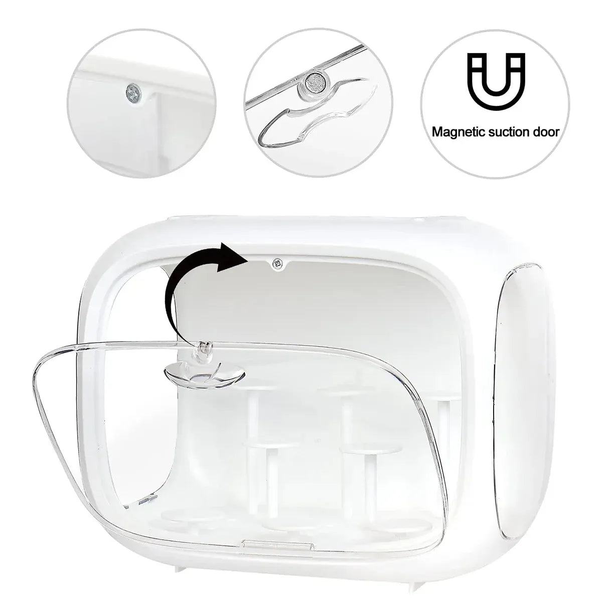 Doll Storage Box Display Rack Space Capsule For Doll Collection Organization - Cream White
