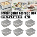 6pcs Stainless Steel Food Storage Box Refrigerator Crisper Rectangle Container