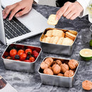 6pcs Stainless Steel Food Storage Box Refrigerator Crisper Rectangle Container
