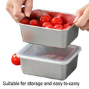 6pcs Stainless Steel Food Storage Box Refrigerator Crisper Rectangle Container