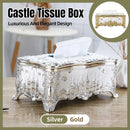 Small Napkin Tissue Box Creative Plastic Desktop Paper Holder Compact Design - Silver