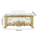 Small Napkin Tissue Box Creative Plastic Desktop Paper Holder Compact Design - Silver
