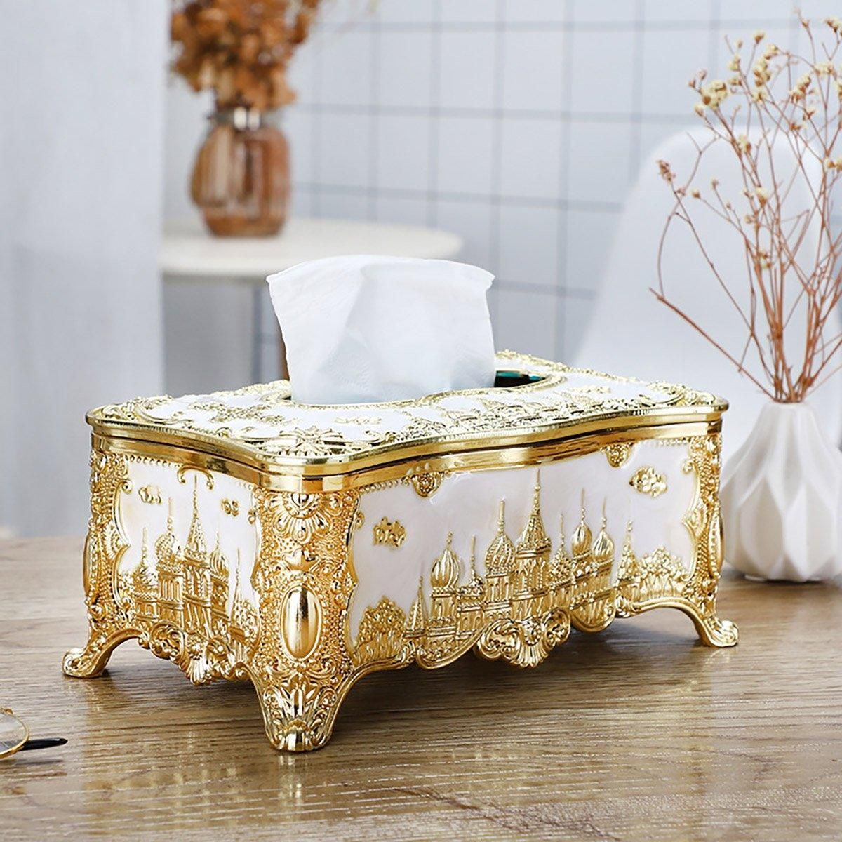 Small Napkin Tissue Box Creative Plastic Desktop Paper Holder Compact Design - Silver