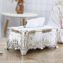 Small Napkin Tissue Box Creative Plastic Desktop Paper Holder Compact Design - Silver