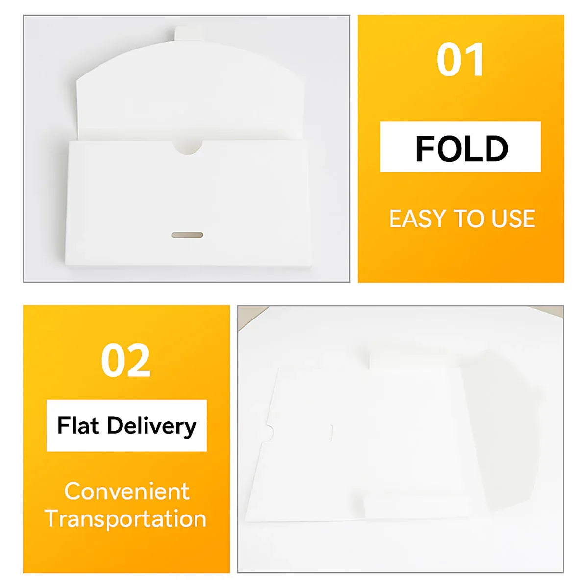 30PCS Envelope Style Folding Box White Cardboard for Mail Wedding Party Favors - 17.5x9.5x2cm