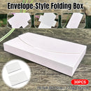 30PCS Envelope Style Folding Box White Cardboard for Mail Wedding Party Favors - 17.5x9.5x2cm