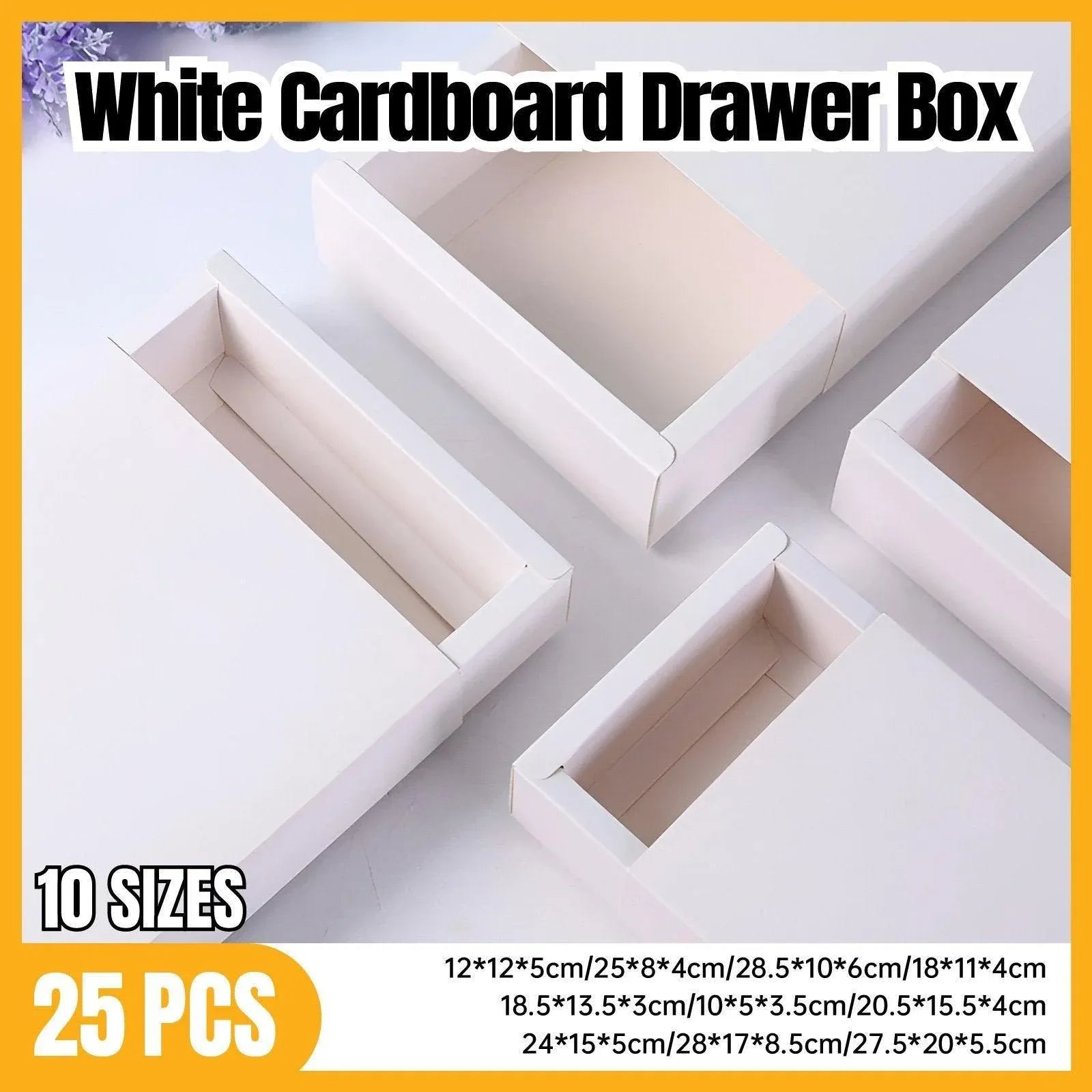 25X White Kraft Paper Drawer Jewelry Package Necklace Bracelet Gift Package box - 28*17*8.5-25pcs