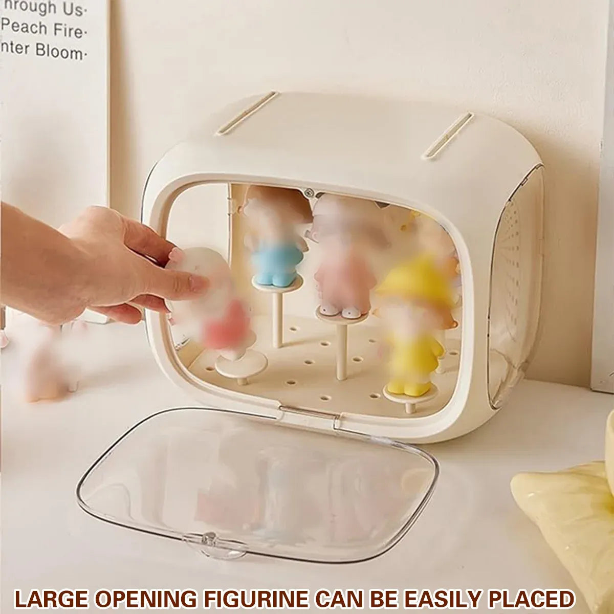 Doll Storage Box Display Rack Space Capsule For Doll Collection Organization - Porcelain White