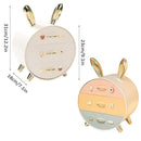 Large Multi-functional Makeup Storage Organizer Rabbit Decor Drawer Cosmetic Box - White