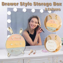 Large Multi-functional Makeup Storage Organizer Rabbit Decor Drawer Cosmetic Box - White