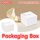 100PCS Kraft Paper Pastry Boxes Square Cake Boxes for Dessert and Bakery Packaging - L