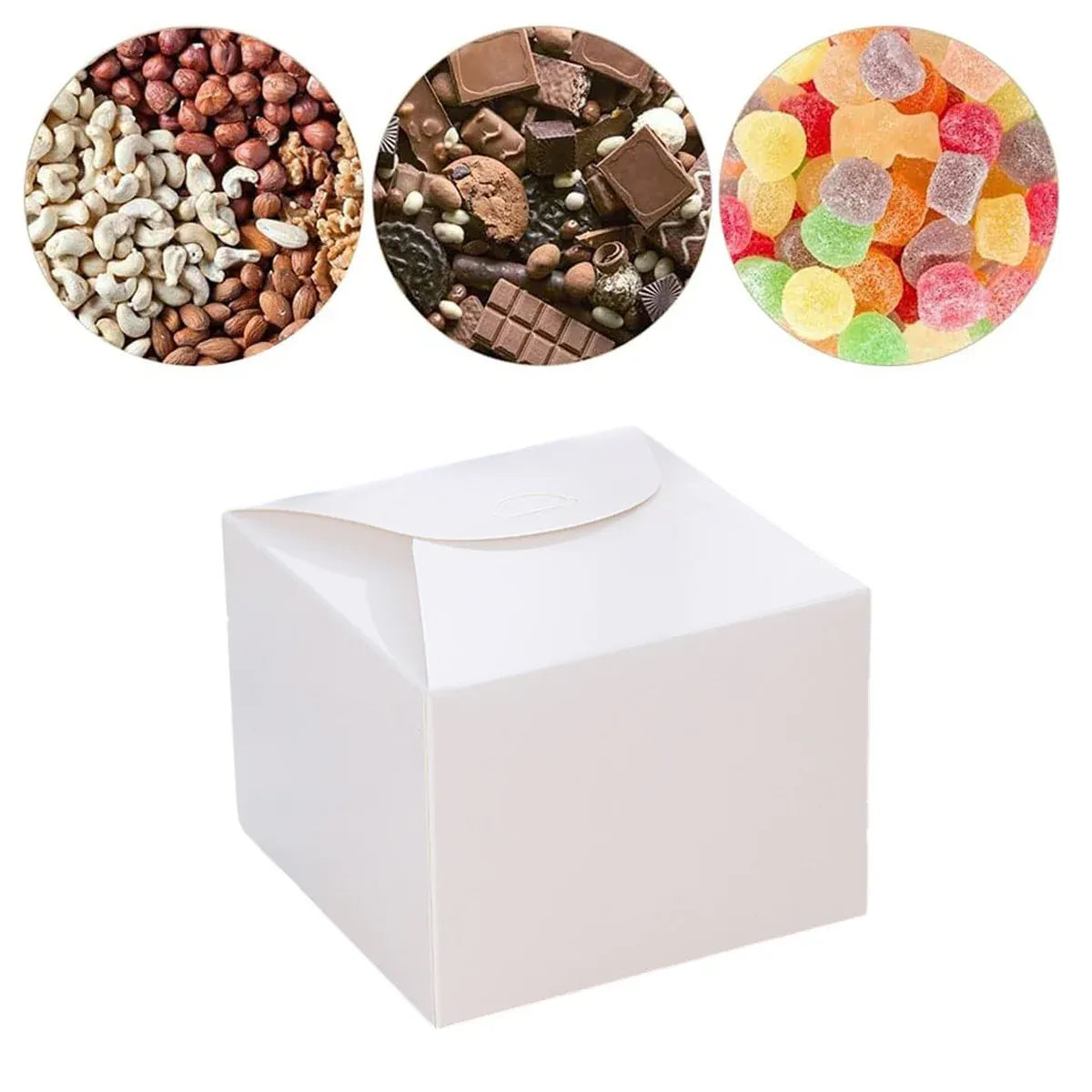 100PCS Kraft Paper Pastry Boxes Square Cake Boxes for Dessert and Bakery Packaging - S