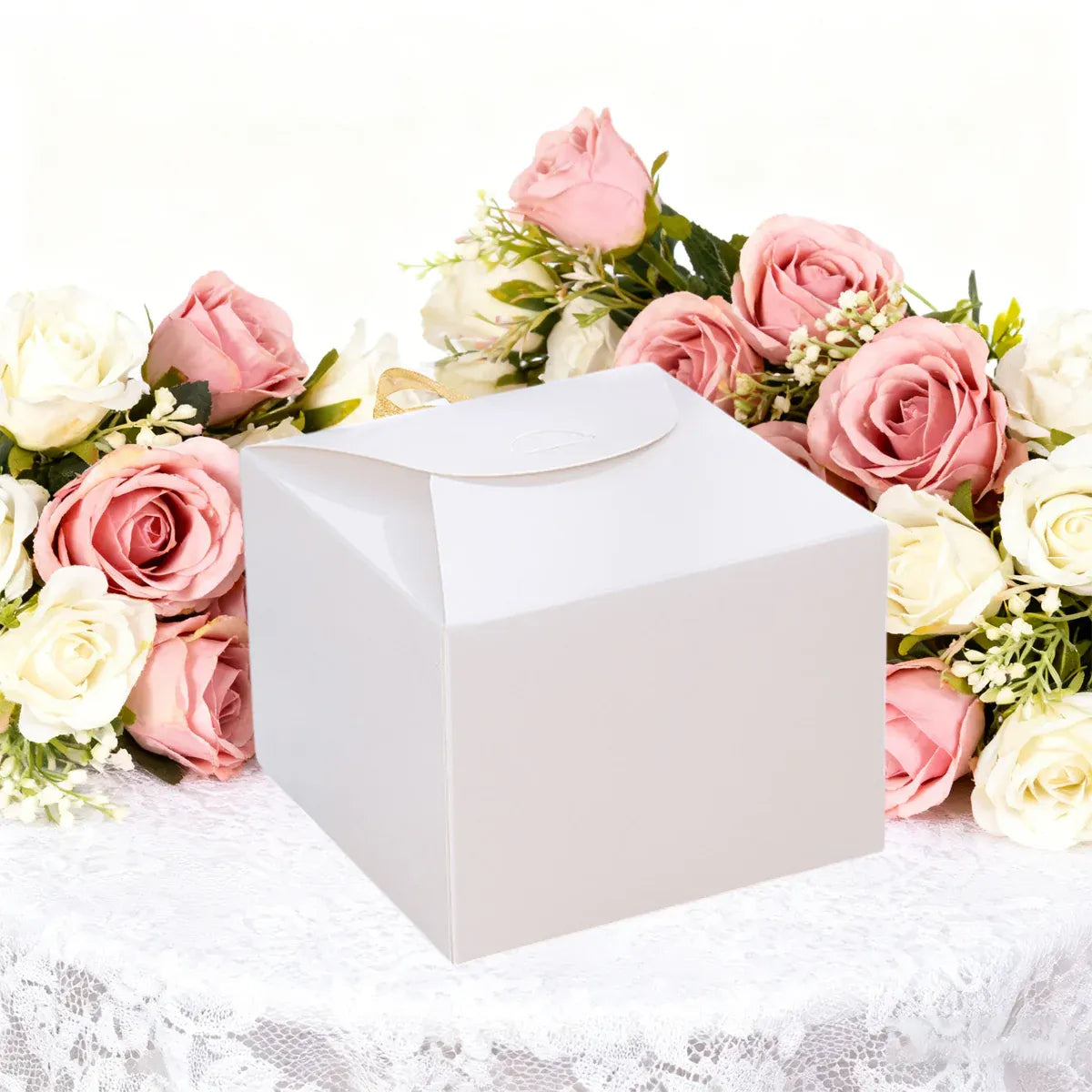100PCS Kraft Paper Pastry Boxes Square Cake Boxes for Dessert and Bakery Packaging - S